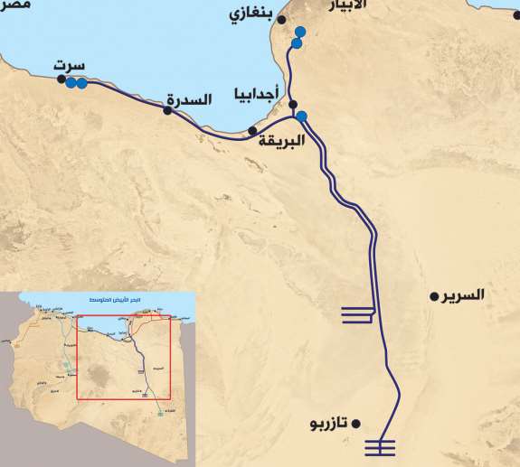 خريطة منظومة السرير سرت تازربو بنغازي